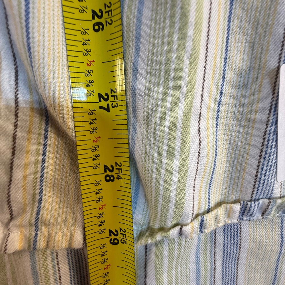 Eddie Bauer Mens Large Relaxed Fit Short Sleeve Striped Cotton Button Down Shirt - Picture 6 of 7